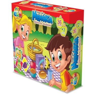Imagem de GGB Plast, Jogo Da Memória Educativo Alimentos Saudáveis Para Crianças, Multicor
