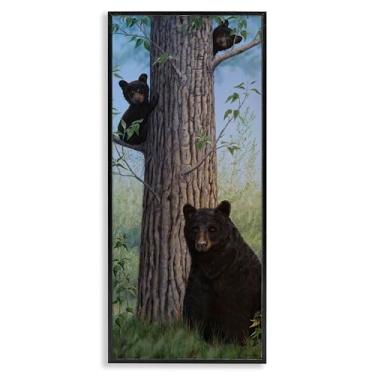 Imagem de Stupell Industries Mama Bear & Cubs Design de parede giclée emoldurado preto por Valerie Rogers, 33 x 30