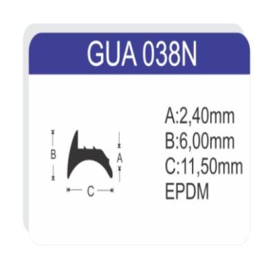 Imagem de Borracha gua-038n vedacao janela e porta aluminio rolo 50mts - Elastom