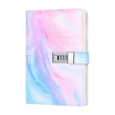 Imagem de Vaveren Diário com bloqueio, Lockable Secrets Journal Notebook Pessoal, Lock Journal Planner Lock Diário para meninos Adultos para crianças, Mancha de Cor
