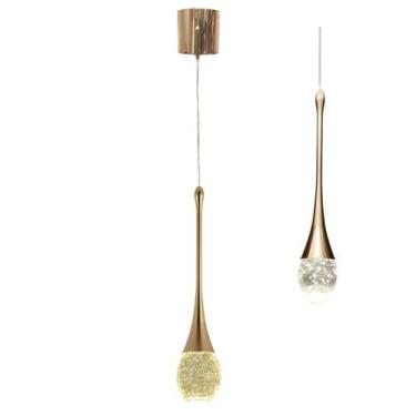 Imagem de Lustre Pendente Gota Cristal LED 3 em 1 Moderno Luxo Iluminaçao Sala d