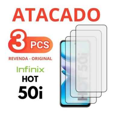 Imagem de Kit 3 Peliculas Vidro 3D Compativel Para Infinix Hot 50i - Generica