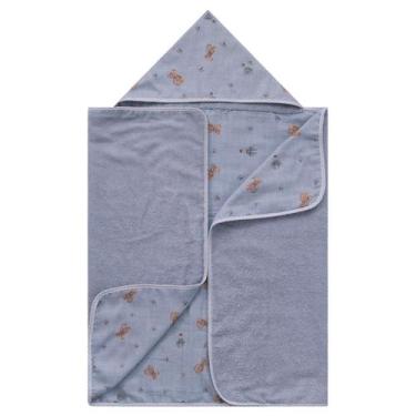 Imagem de Toalha Banhão para Bebê Felpa Soft Baby Joy Clássicos, Urso Azul