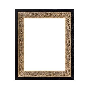 Imagem de ArtXO Molduras de madeira pretas rústicas de 28 x 35 cm: molduras de pôster de diploma de pintura em tela vintage de madeira para decoração de parede de casa, moldura de parede clássica de 28 x 35 cm