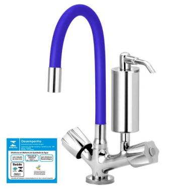 Imagem de Torneira Gourmet Colors Azul Filtro Cozinha Parede C51 - Um Novo Conce