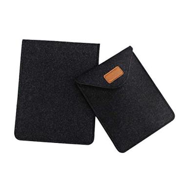 Imagem de MKYOKO Capa de feltro para tablet Galaxy Tab A9 Plus, S9 Fe, S9 S8 S7 S6 Lite A8 10.5 A7 10.4/10.9 iPad Air 5ª geração, iPad 10.2 10ª geração, iPad Pro 11 polegadas, iPad 9.7 (10 polegadas), preta