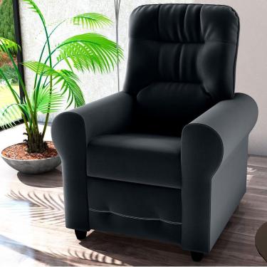 Imagem de Poltrona Para Descanso Reclinável Lima Veludo Inca Preto