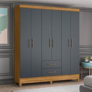 Imagem de Guarda Roupa Casal Ambiente Panamá 6 Portas Freijó Cinza - Moval