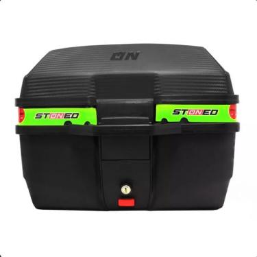 Imagem de Bau Moto Bauleto Stoned 35 Litros C/Base Universal Traseiro Faixa Verde