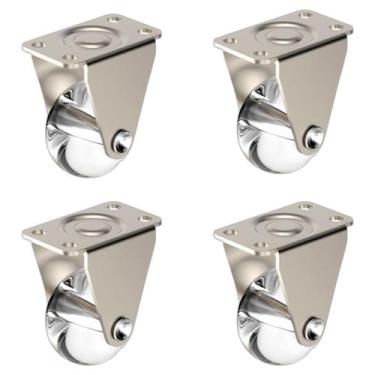 Imagem de Jogo 4 Rodizio Roda Gel Silicone 35mm Fixo Placa Anti-risco - SOPRANO