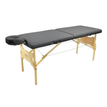 Imagem de Maca Profissional Portátil Antares Legno – 65 cm de largura, Altura Regulável, Capacidade para Até 300kg (Cinza)