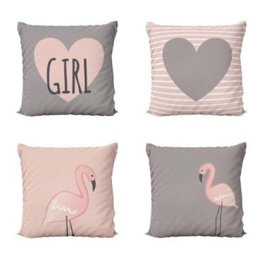 Imagem de Almofadas Decorativas Rosa Love Girl Para Sofá 40X40 - Novadecora