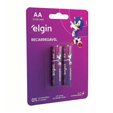 Imagem de Pilhas Recarregável AA pequena Energy 2700 Mah Elgin 4 Unid - Shop Lob