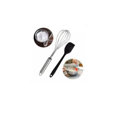 Imagem de Kit Conjunto 2 Peças Espátula e Batedor Manual Doces Confeiteiro ( 443