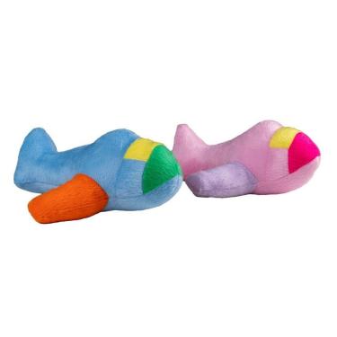 Imagem de Kit 2 Brinquedos Para Cães - Pelúcias Avião Rosa E Azul
