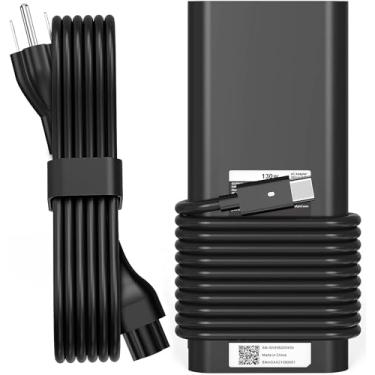 Imagem de 130W USB C Type C AC Adaptador de para computador portátil compatível com Dell XPS 15 17 2in1 9575 9500 9700 Precision 5530 2in1 5550 5750 3560 Latitude 7410 7310 7210 9410 9510 5420 5520 5510