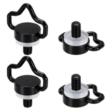 Imagem de PATIKIL Parafuso de anel D de aço inoxidável de 1/10.2 cm, parafuso de fixação de 4 peças para câmeras DSLR de tripé, alças de ombro, alça de pulso, estilingue, preto