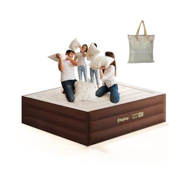 Imagem de KingCamp Colchão De Ar Inflável Com Bomba Elétrica, Colchão Portátil Com Capa De Colchão, Colchão De Ar Para Camping Durável, Com Suporte E Confortável - Suporta Até 200 Kg