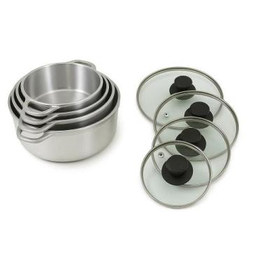 Imagem de Conjunto 5 Panelas De Alumínio Fundido Com Tampa De Vidro - Fundlar