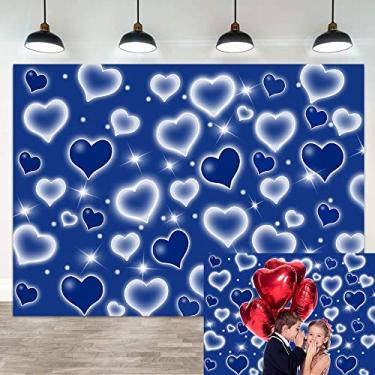 Imagem de Fundo azul do início dos anos 2000, azul, amor, coração, estrelas, fotografia, chá de bebê, chá de bebê, crianças, decoração de festa de aniversário, retrato cabine de fotos, adereços de estúdio 18 x 1,5 m, azul