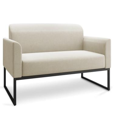 Imagem de Poltrona Namoradeira 2 Lugares Preta A19 Grosso Bege