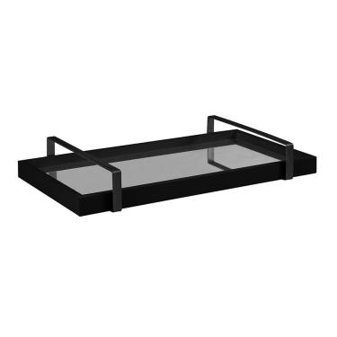 Imagem de Bandeja Espelhada 25x50cm Com Alça Preta