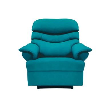 Imagem de Poltrona Papai Manual Reclinável Alana Suede Azul Turquesa
