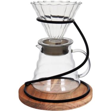 Imagem de Kanne Cafeteira Com Filtro 300Ml Borosilicato Transp Com Suporte