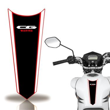 Imagem de Adesivo Faixa Gravata Tanque Moto Cg 160 125 Titan Fan 125 Preto Vermelho
