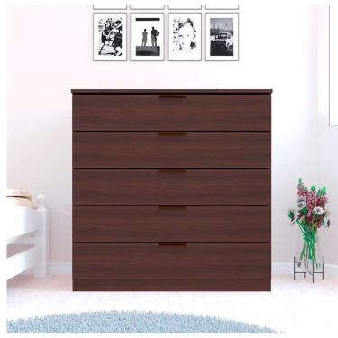 Imagem de Cômoda Bartira Diplomata Com 5 Gavetas, Trava De Segurança E Espaço Para Tv De Até 42 Polegadas Café