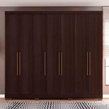 Imagem de Guarda-roupa Casal Bartira Diplomata Com 7 Portas E 6 Gavetas Café