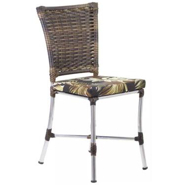 Imagem de Cadeira Angra Em Ferro Com Almofada Impermeável Trama Argila