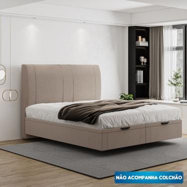 Imagem de Cama Flutuante Baú Space Queen Linho - Skybox Cor Bege