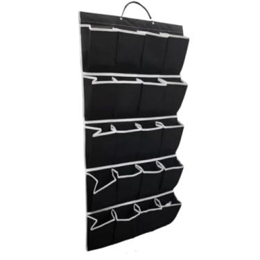 Imagem de "Sapateira de Pendurar Porta Vertical de Porta com 20 Bolsos Organizador de Sapatos Dobrável Para 10 Pares Tecido Respirável Antimofo Alça Reforçada Solução Prática para Quarto e Closet"