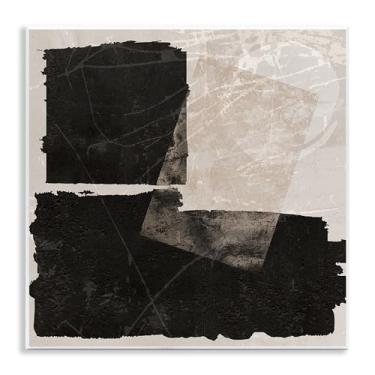 Imagem de Stupell Industries Design de arte de placa de parede abstração com listras pretas por Daniela Santiago, 12 x 12