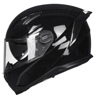 Imagem de ILM Capacete Integral Para Motocicleta Mips Com Pinlock E Viseira Dupla Antiembaçante, Modelo Dot 129M Corrida, Masculino Feminino (Preto Brilhante Extragrande)