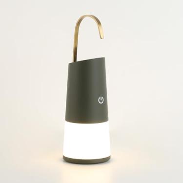 Imagem de JUSHENG Lâmpadas De Toque Para Quartos, Lanternas Bateria Reguláveis 3 Circuitos, Acampamento Quedas Energia, Lanterna Verde Escura Recarregável Com Gancho Metal, Luzes Led Quarto