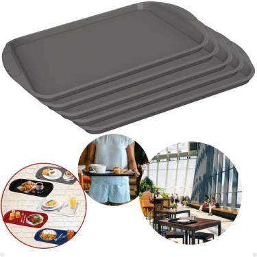 Imagem de Kit com 5 Bandejas Multiuso Retangular 44x30,7 cm Restaurante Self Ser