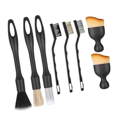 Imagem de FJMQHU 8 Peças de Escovas Multifuncionais Portáteis para Detalhamento de Carro, para Lavar Emblemas, Rodas, Acessórios, Vários Tamanhos de Cabeça