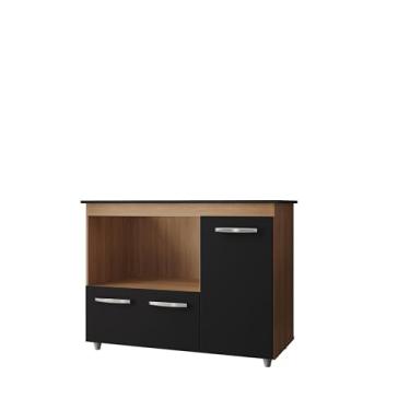 Imagem de Armário Balcão Ana Para Cooktop 4 Bocas 3 Portas Savana Black