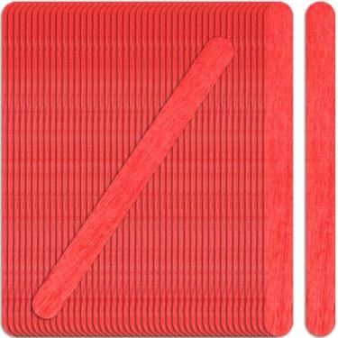 Imagem de CRASPIRE Bastão jumbo para artesanato natural rústico madeira vermelha picolé para depilação faça você mesmo artesanato em madeira remoção de pelos suprimentos de depilação misturador de tinta