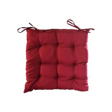 Imagem de Almofada Futon para Cadeira, 40 x 40 cm, Vinho, com 9 Furos e Cordinha, Tecido Oxford