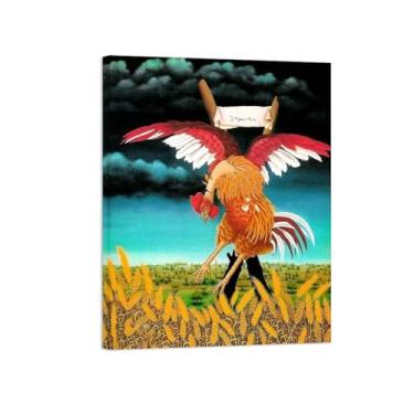 Imagem de Animais Pinturas Famosas Arte Parede-Fotos Lona para Sala de Estar-Galo-Pôster e Imprimir Decoração 80x105cm31x41in Tela Embrulhada