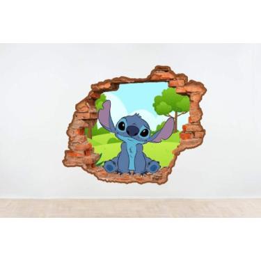 Imagem de Adesivo De Parede Buraco Falso Stitch Mod 02 - Lojinha Da Luc Adesivos