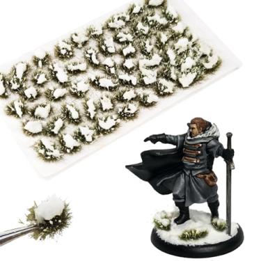 Imagem de Warmtree 1 caixa de neve estática grama espessa tufos arbustos planícies cenário DIY para trem, paisagem, ferrovia, areia, militar, layout, modelo, guerra, terreno para jogos (verde de inverno)