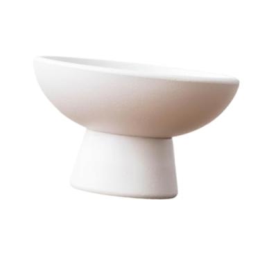 Imagem de IEUDNS Vaso de cerâmica redondo, acessório floral, peça central, vaso de flores decorativo, recipiente para arranjo de flores para quintal, casa de fazenda, Branco