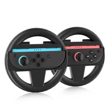 Imagem de Switch 2 Steering Wheels for Nintendo Switch 2 Joy Con Controller, Racing Wheels for Mario Kart 9, Controller Attachment for Switch 2 Accessories, Black & 2 Pack