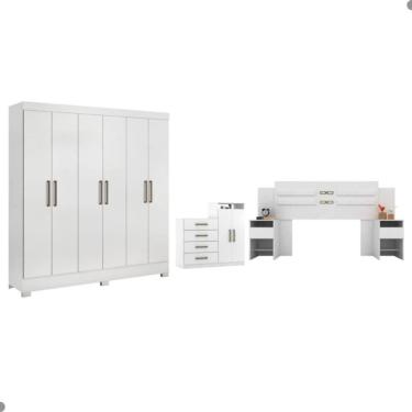 Imagem de Conjunto Quarto De Casal Completo Ferrara Branco