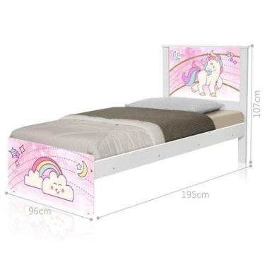 Imagem de Cama Juvenil Com Cabeceira Barcelona Unicórnio