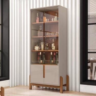 Imagem de Cristaleira Retrô Cherie Off/cedro 4 Portas De Vidro